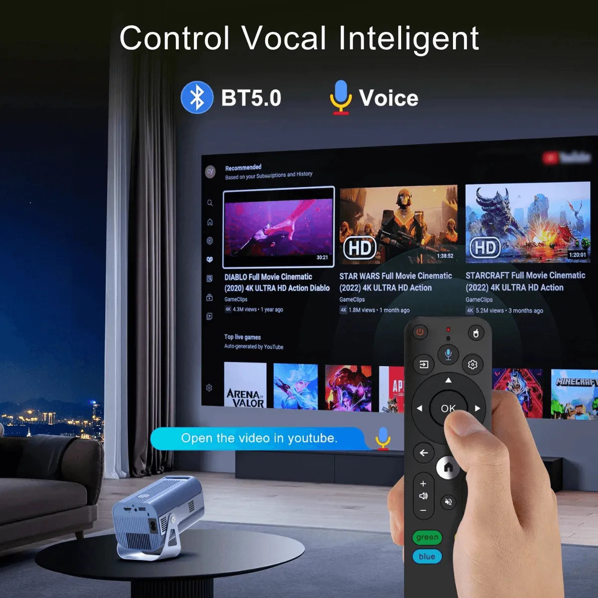Videoproiector portabil Cinevo CVO‑G1 – Cinema acasă, 4K UHD, Android 11