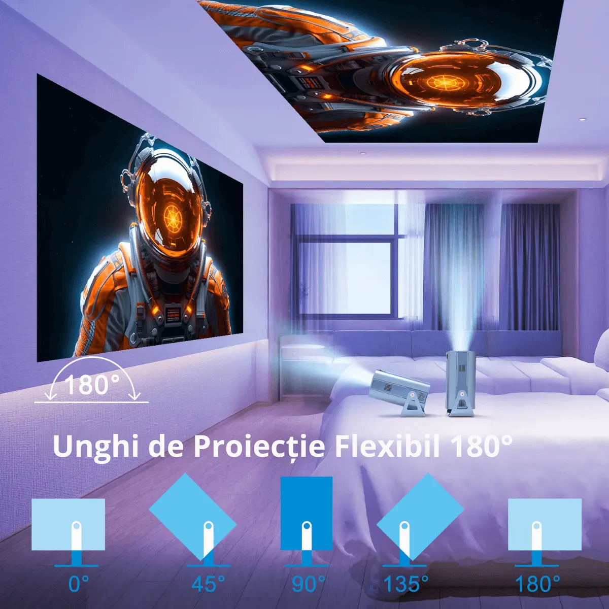 Videoproiector portabil Cinevo CVO‑G1 – Cinema acasă, 4K UHD, Android 11