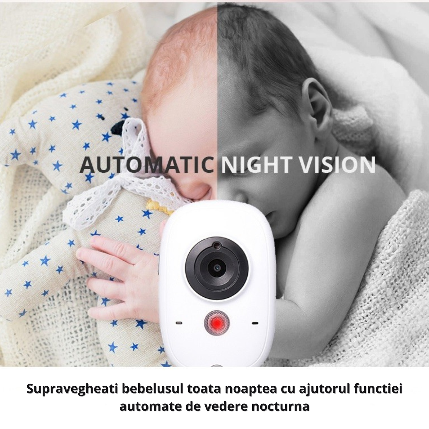 Baby Monitor Cinevo SleepGuard® Pro 720p – Cameră Video HD 3.5”, Comunicare Bidirecțională, Vedere Nocturnă, Senzor Temperatură, Baterie 2000mAh
