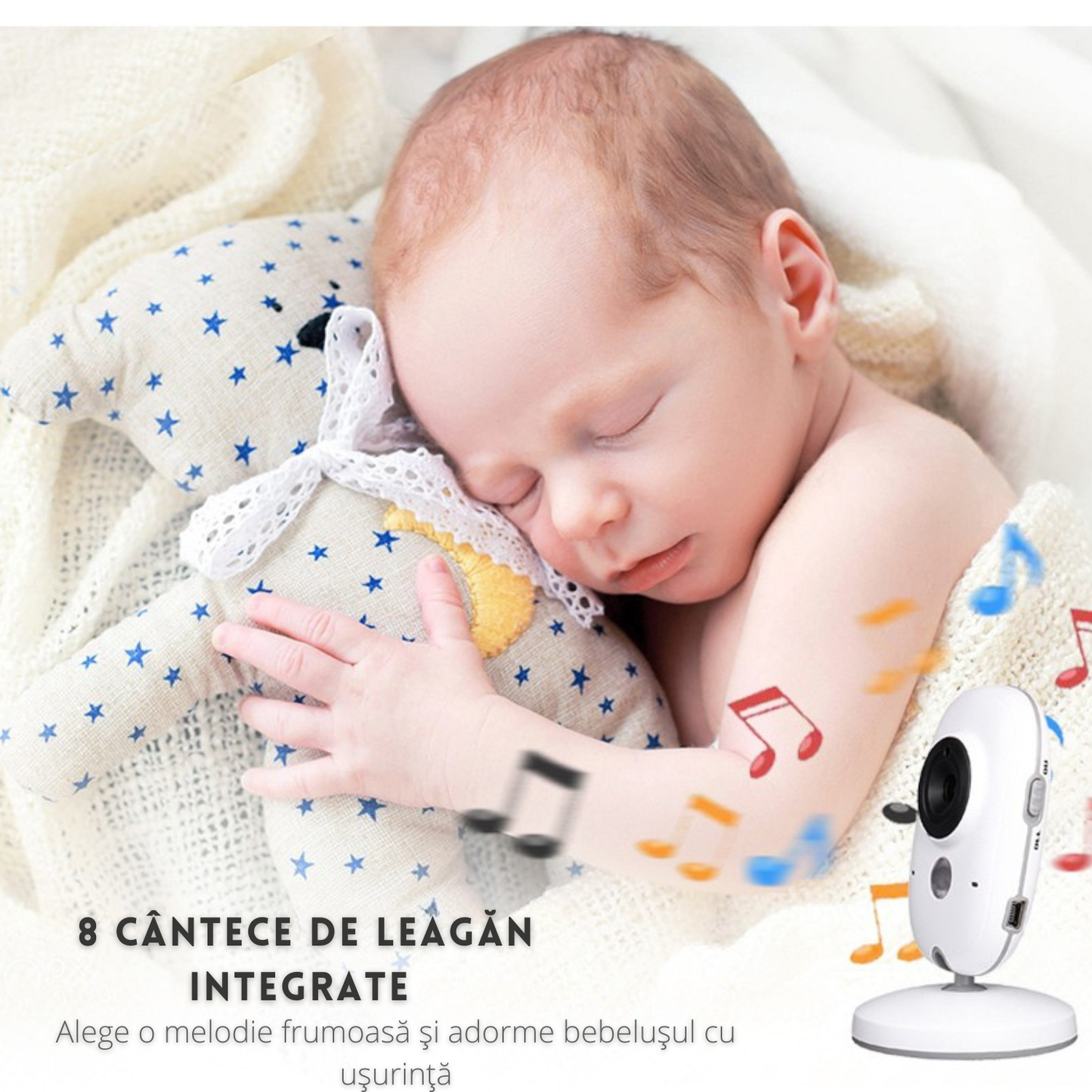 Baby Monitor Cinevo SleepGuard® Pro 720p – Cameră Video HD 3.5”, Comunicare Bidirecțională, Vedere Nocturnă, Senzor Temperatură, Baterie 2000mAh