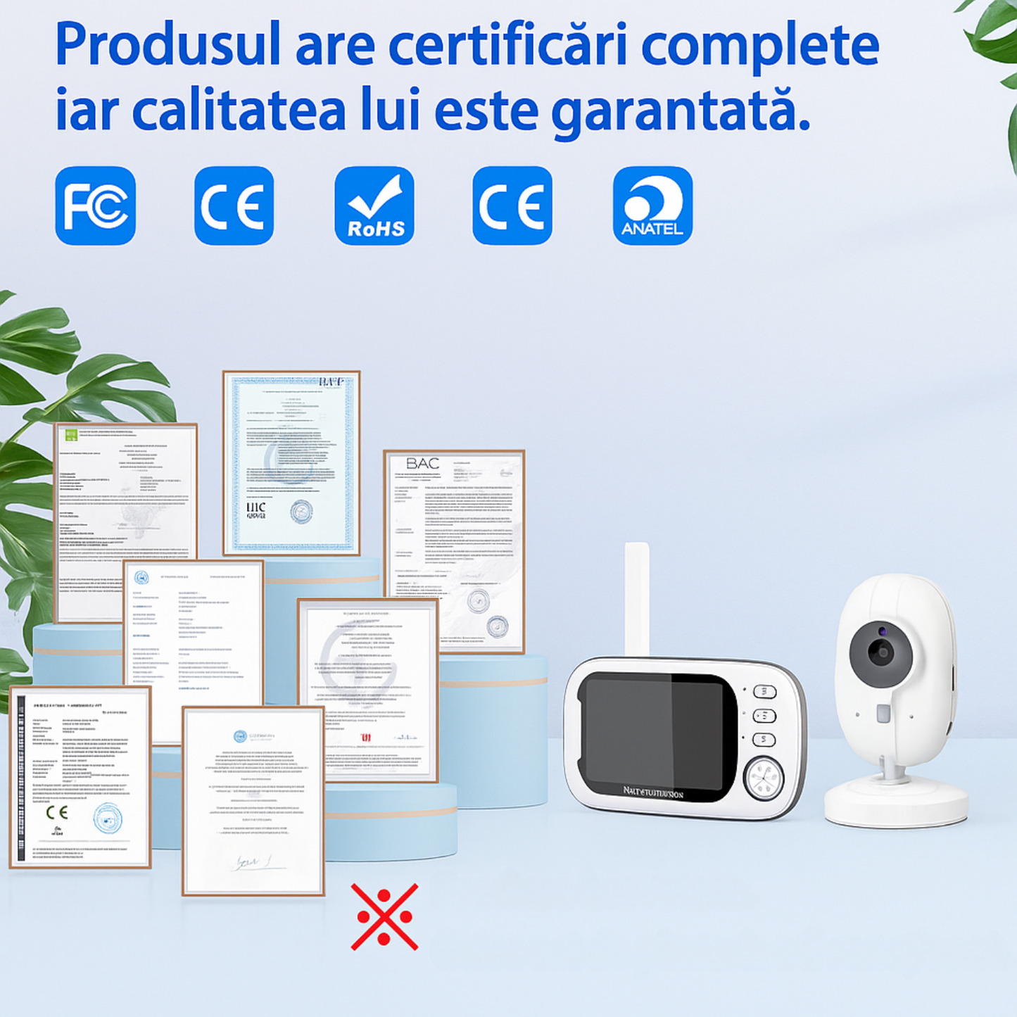 Baby Monitor Cinevo SleepGuard® Pro 720p – Cameră Video HD 3.5”, Comunicare Bidirecțională, Vedere Nocturnă, Senzor Temperatură, Baterie 2000mAh