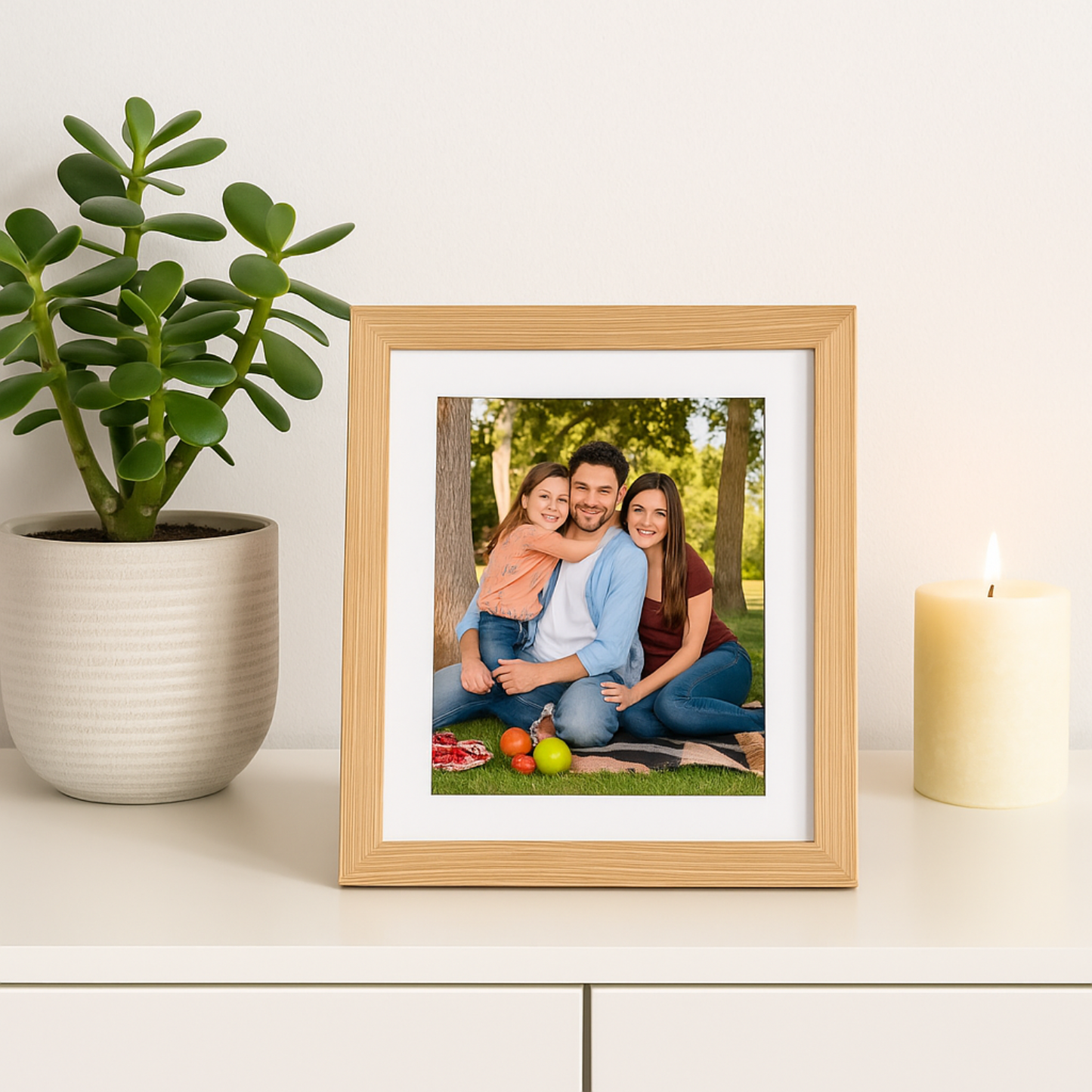 Rama Foto Digitală Cinevo® 10.1” HD – Wi-Fi, Touchscreen, 32GB, Aplicație Frameo, Design Lemn Natural