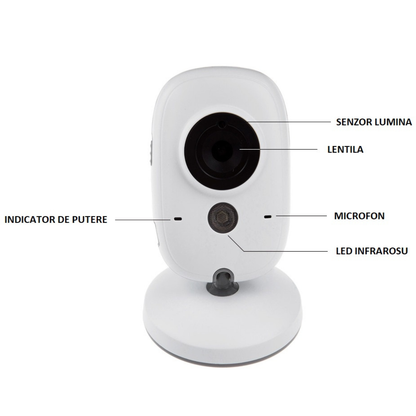 Baby Monitor Cinevo SleepGuard® Pro 720p – Cameră Video HD 3.5”, Comunicare Bidirecțională, Vedere Nocturnă, Senzor Temperatură, Baterie 2000mAh